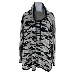 Rachel Zoe Pullover Camo Long Sleeve Turtleneck Sweater Size 2X